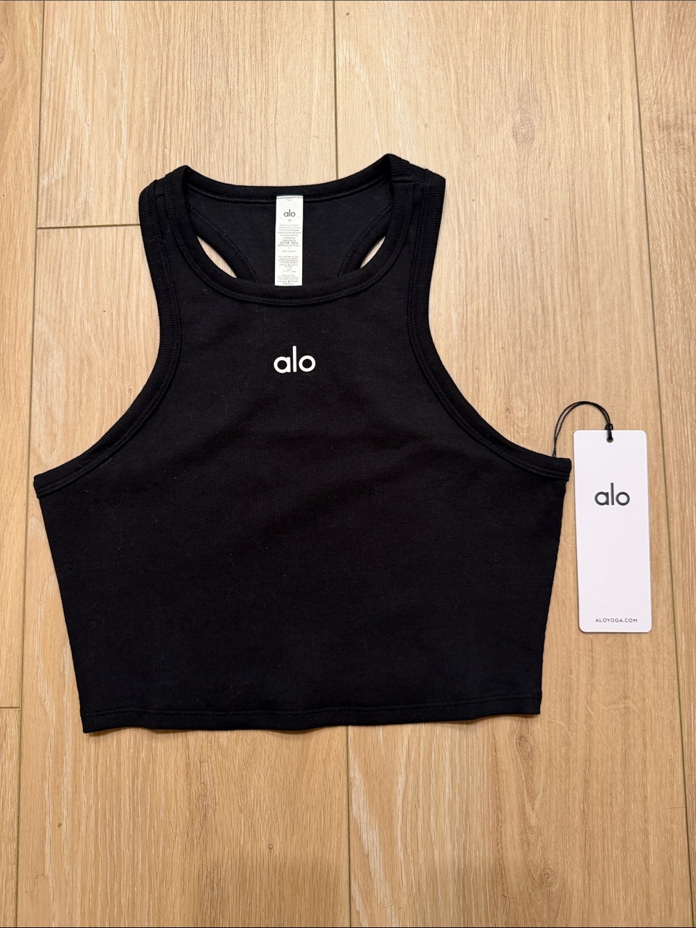 ALO Yoga Black Racerback Crop Tank